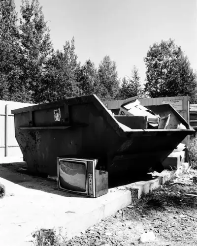 scrap metal in dumpster